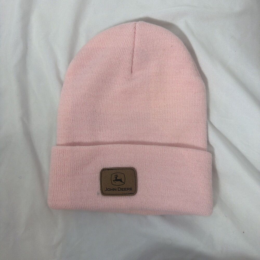 Pink John Deere beanie Hat Cap Womens Beanie One Size John Deere
